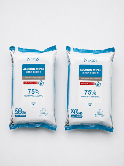 NAXOS 75% Alcohol Wipes 2x20s (Bundle of 3)