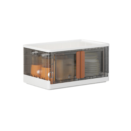 2 transparent Door Jumbo 1-Tier Stackable Storage Cabinet