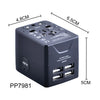 PowerPac Multi Travel Adapter with 4x USB Charger