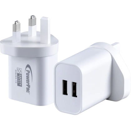 Power Pac 17W Charger Smart Charge 2X USB PORT Charger | TYPE A Adapter