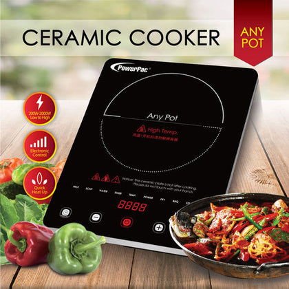 POWERPAC Ceramic Induction Cooker 2000w (Any Pot ) #PPIC880