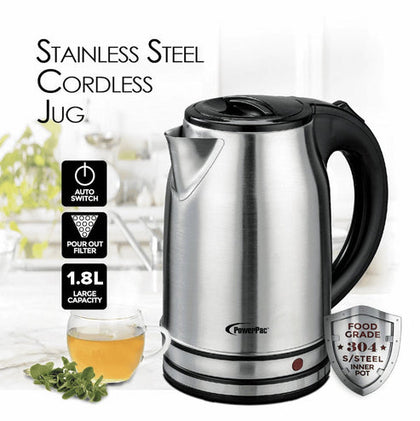PowerPac Stainless Steel 1.8L Cordless Jug - PPJ2003