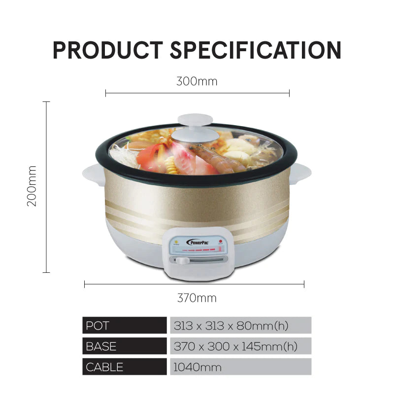 PowerPac Multi Cooker with Steamer 2.8L