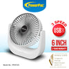 PowerPac 6'' USB Desk Fan 3 Speed #PPUF225