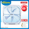 White PowerPac USB Box Fan 8inch