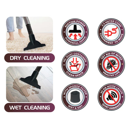 PowerPac Wet&Dry Vacuum Cleaner 1000W