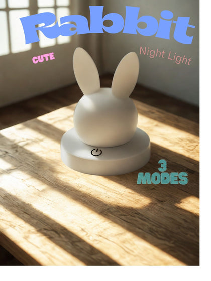 Adorable Rabbit Night Light – 3-Mode Silicone LED Glow 🐰✨