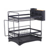 Stainless Steel Double Layer Dish Rack (38.6*26*H36cm)
