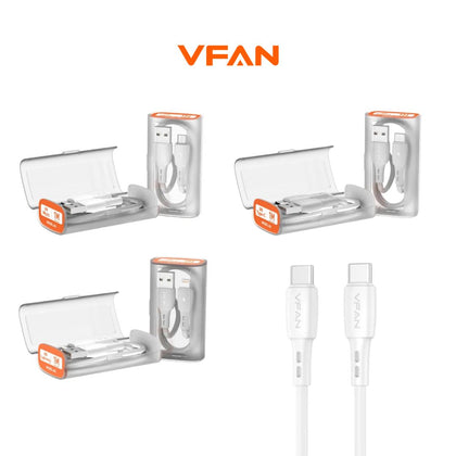 VFAN Fast Charging Cable 1M – Type-C to C / Lightning / Micro USB / Type-C | Durable & High-Speed Cable