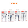 VFAN X27 Digital Display Fast Charging Cable – 30W / 60W / 18W / 12W USB Cable with LED Power Display, Fast Data Transfer & Durable Braided Charging Cable