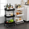 3 Tier Metal Trolley with Handle 42*35*85.5(H)cm (White and Black)