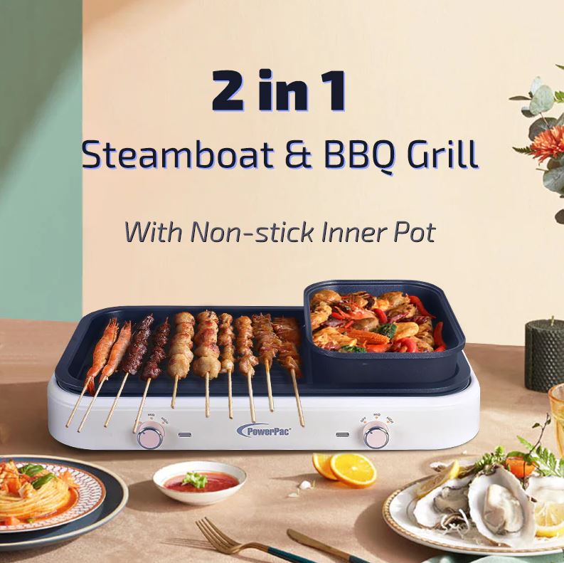 PowerPac 2 In 1 BBQ & SteamBoat 1.8L