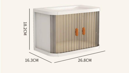 2 transparent Mini Slide Door Stackable Cabinet