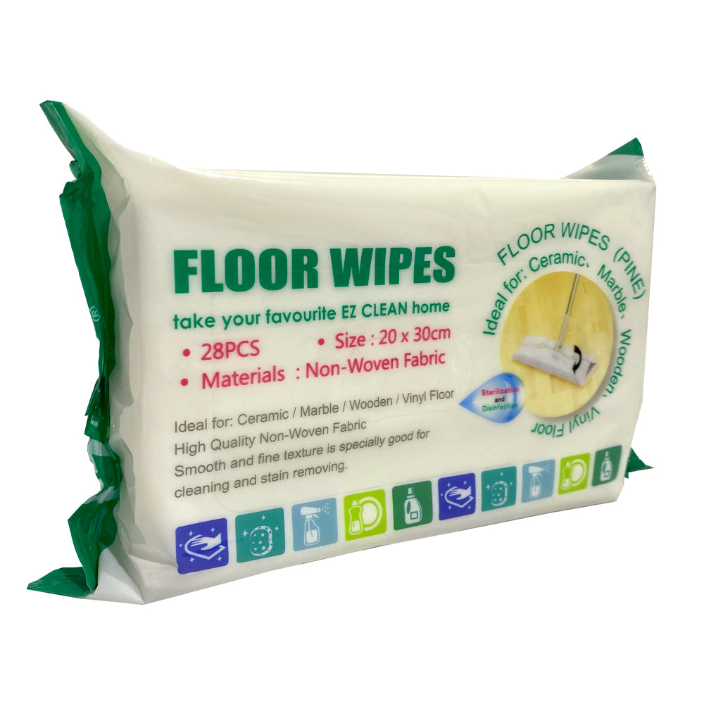[Bundle of 12/24 packs] Ez Clean Floor Wet Wipes Pine Scent 28pcs