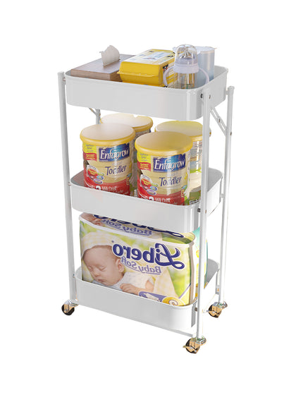 EZ Home 3 Tier Foldable Trolley White