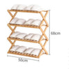 Foldable 4 Tier Bamboo Shoe Rack | 50 x 68cm