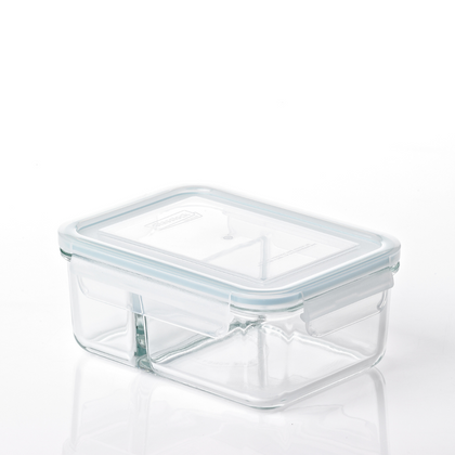 GLASSLOCK Food Container w/ Divider (Rectangle)