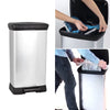 50L Deco Pedal Push Premium Bin in Metallic - Rectangle
