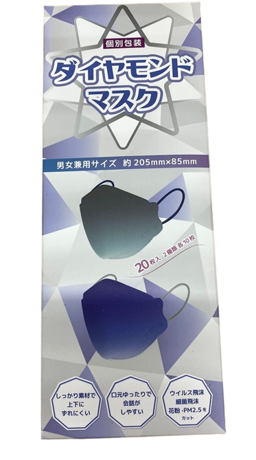 Grey and blue J&C 3D Floral KF94 Maskn 20 pieces