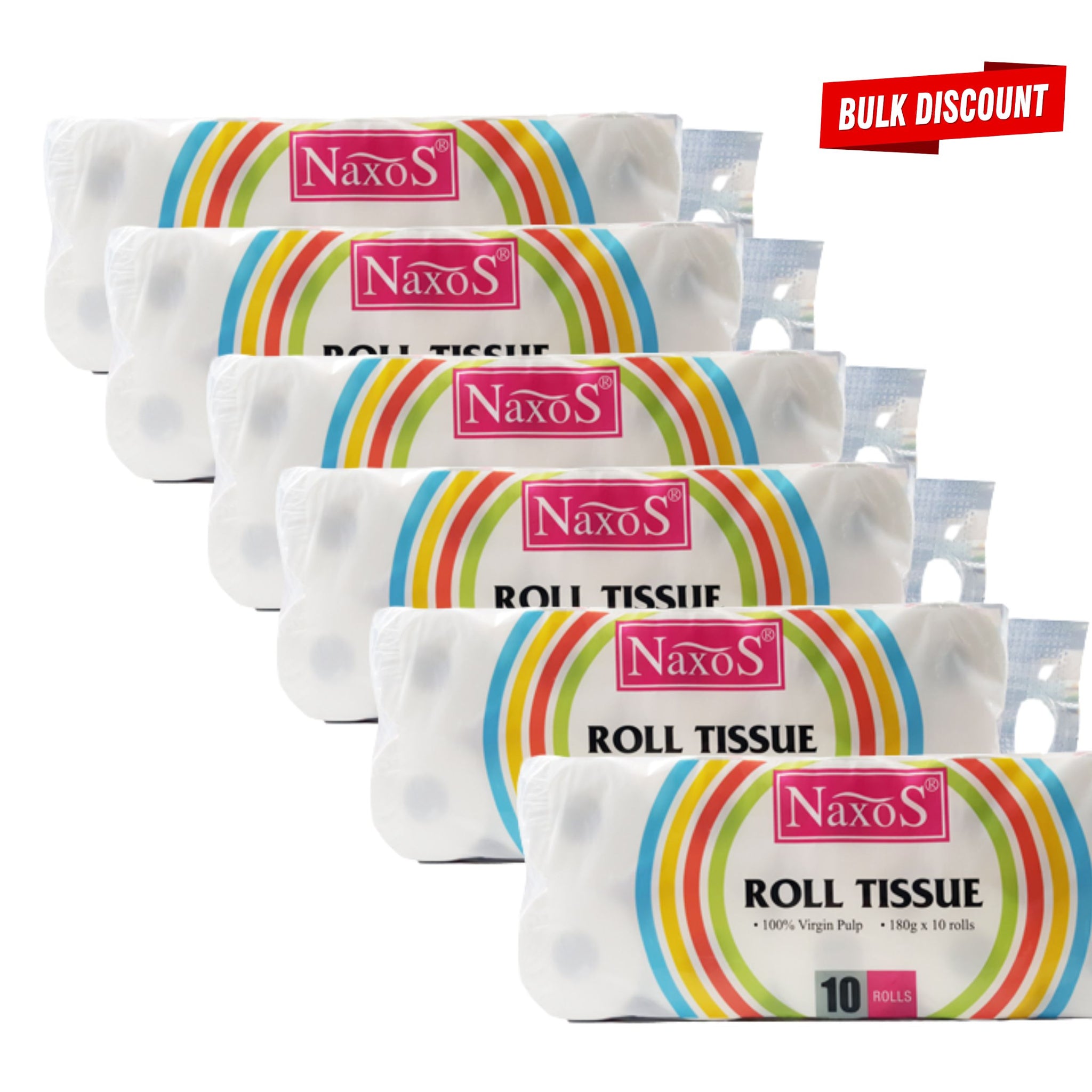 6 Naxos Bathroom Tissue 3 ply Roll