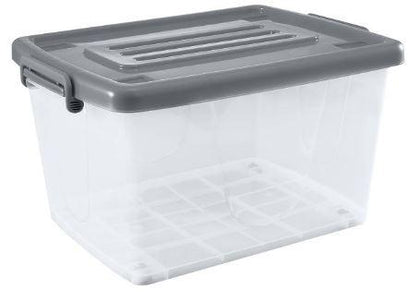 Clear Storage Container with Wheels, 52L, Sold by at Home