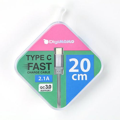 Digimomo Fast Charge Cable Gy Pte Type C | 20cm DIG-TC20GY