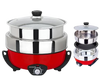 3 IN 1 DETACHABLE: STAINLESS STEEL POT, STAINLESS STEEL STEAMER, NON STICK GRILL PAN MULTI FUNCTION: STIR-FRY, BRAISING, STEAMING, HOTPOT