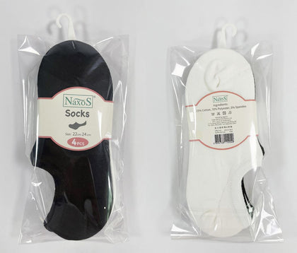 (Bundle of 3)Naxos Ladies Sock 22-24cm (JHC-S-1816) 4 Pair Set (Black/White) - coming soon