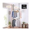 2 Tier Adjustable Clothes Hanger Rack (56-95 x 10 x 200 - 275cm) - Black
