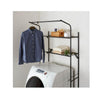 Black Adjustable Washing Machine Laundry Rack with Hanging