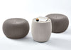 Keter Outdoor Cozy Pouf Ottoman Set Harvest Brown + White Table