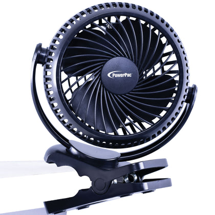 PowerPac Rechargeable 6 Inch USB Clip Fan