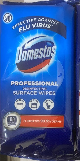 Domestos Professional Disinfect Surface Wipes 80s (Bundle of 6 packs)