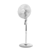 White sleek Stand Fan with Timer with 5 blades 