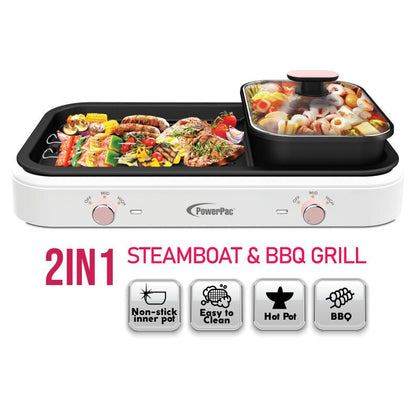 PowerPac 2 In 1 BBQ & SteamBoat 1.8L