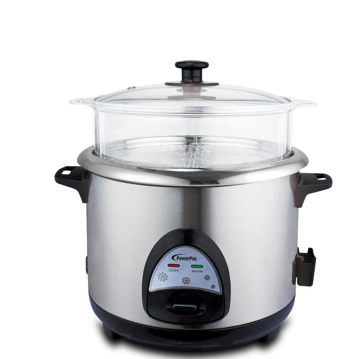 PowerPac PPRC32 1.8L Rice Cooker with Stainless Steel Inner Pot Food Steamer