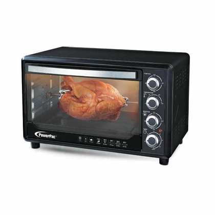 ELECTRIC OVEN 45L WITH ROTISSERIE & CONVECTION FUNCTIONS , 2 TRAYS & WIRE MESH