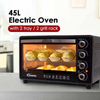 ELECTRIC OVEN 45L WITH ROTISSERIE & CONVECTION FUNCTIONS , 2 TRAYS & WIRE MESH information