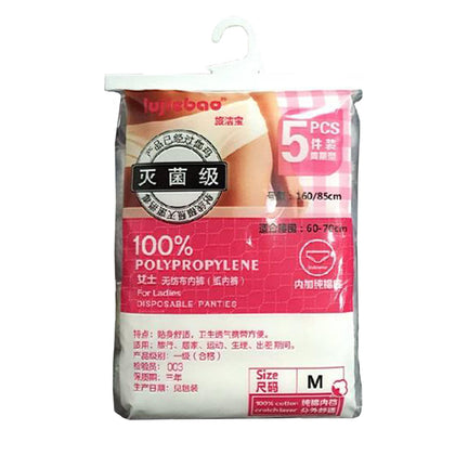 Women 5 pieces 100% Polypropylene Disposable panties M