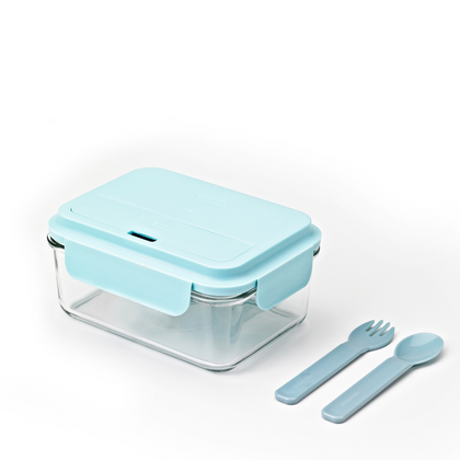 GLASSLOCK Food Box w/ Divider Rectangle 1000ml